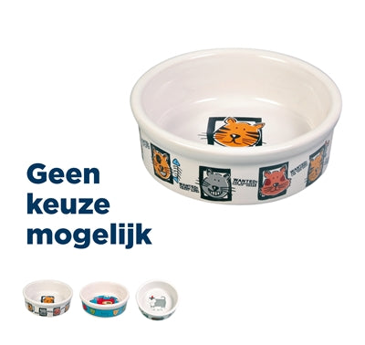 Product image of:TRIXIE VOERBAK KAT KERAMIEK MET PRINT ASSORTI