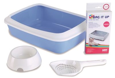 Product image of:SAVIC KITTEN KATTENBAK IRIZ STARTSET BLAUW / WIT