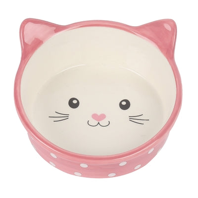 Product image of:HAPPY PET VOERBAK KAT POLKA ROZE / CREME