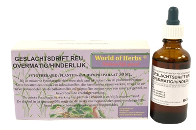 Product image of:WORLD OF HERBS FYTOTHERAPIE OVERMATIGE GESLACHTSDRIFT REU