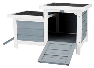 Product image of:TRIXIE KNAAGDIERHUIS MET 2 INGANGEN GRIJS / WIT
