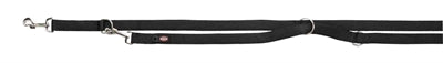 Product image of:TRIXIE HONDENRIEM PREMIUM DUBBELGESTIKT VERSTELBAAR ZWART