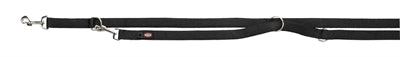Product image of:TRIXIE HONDENRIEM PREMIUM DUBBELGESTIKT VERSTELBAAR ZWART