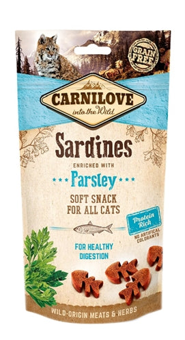 Product image of:CARNILOVE SOFT SNACK SARDINES / PETERSELIE