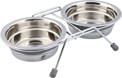 Product image of:TRIXIE VOERBAK / DRINKBAK DUBBEL RVS GRIJS