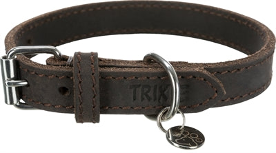Product image of:TRIXIE HALSBAND HOND RUSTIC VETLEER DONKERBRUIN