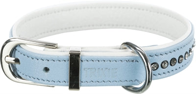 Product image of:TRIXIE HALSBAND HOND ACTIVE COMFORT MET STRASS STEEN LEER LICHTBLAUW