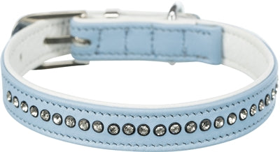 Product image of:TRIXIE HALSBAND HOND ACTIVE COMFORT MET STRASS STEEN LEER LICHTBLAUW