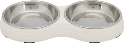 Product image of:TRIXIE VOERBAK KAT DUBBEL MELAMINE / RVS WIT