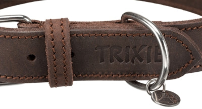 Product image of:TRIXIE HALSBAND HOND RUSTIC VETLEER DONKERBRUIN