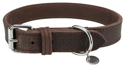 Product image of:TRIXIE HALSBAND HOND RUSTIC VETLEER DONKERBRUIN