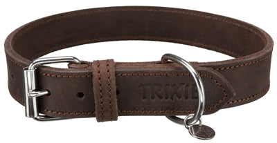 Product image of:TRIXIE HALSBAND HOND RUSTIC VETLEER DONKERBRUIN