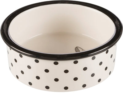 Product image of:TRIXIE VOERBAK / WATERBAK KERAMIEK WIT / ZWART
