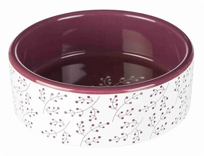 Product image of:TRIXIE VOERBAK BLOEMMOTIEF KERAMIEK WIT / BES