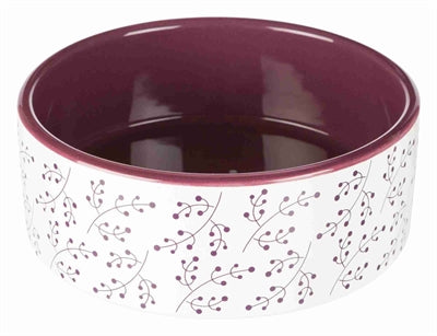 Product image of:TRIXIE VOERBAK BLOEMMOETIEF KERAMIEK WIT / BES