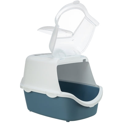 Product image of:TRIXIE KATTENBAK VICO OPEN TOP MET KAP BLAUW GRIJS / WIT