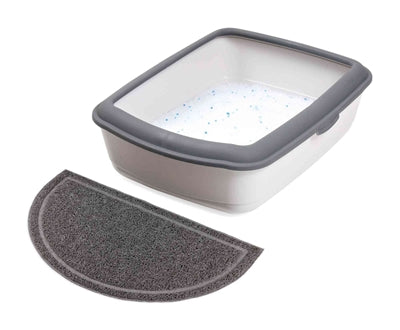 Product image of:TRIXIE SCHOONLOOPMAT VOOR KATTENBAKKEN HALFROND PVC ANTRACIET