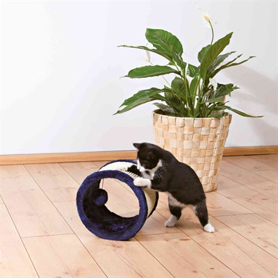 Product image of:TRIXIE SPEELROL SISAL / PLUCHE BLAUW / NATUUR