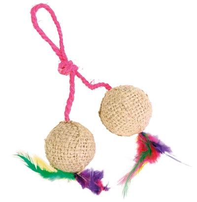 Product image of:TRIXIE 2 BALLEN AAN KOORD PLUCHE MET CATNIP