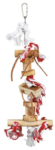 Product image of:TRIXIE SPEELGOED MET TOUW EN LEREN BANDJES HOUT KLEURIG