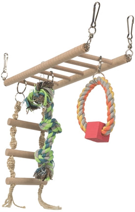 Product image of:TRIXIE HANGBRUG MET TOUWLADDER & SPEELGOED HAMSTER HOUT