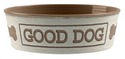 Product image of:TARHONG VOERBAK GOOD DOG MELAMINE WIT TAUPE