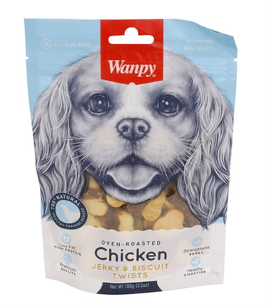 Product image of:WANPY OVEN-ROASTED CHICKEN JERKY / BISCUIT TWISTS