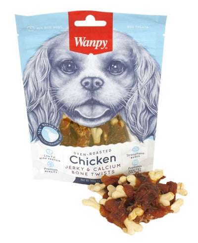 Product image of:WANPY OVEN-ROASTED CHICKEN JERKY / CALCIUM BONE TWISTS