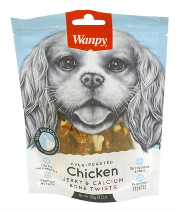 Product image of:WANPY OVEN-ROASTED CHICKEN JERKY / CALCIUM BONE TWISTS