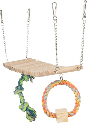 Product image of:TRIXIE HANGBRUG HOUT MET FLOS SPEELGOED