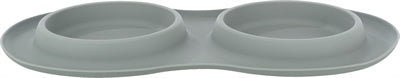 Product image of:TRIXIE VOERBAK / WATERBAK DUBBEL SILICONEN / RVS GRIJS