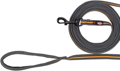 Product image of:TRIXIE HONDENRIEM SLEEPLIJN FUSION GRAFIET GRIJS / PAPAYA ORANJE