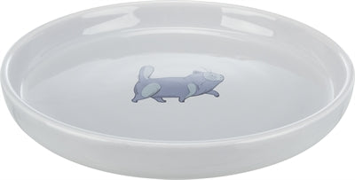 Product image of:TRIXIE VOERBAK / WATERBAK PLAT EN BREED KATTENPRINT GRIJS