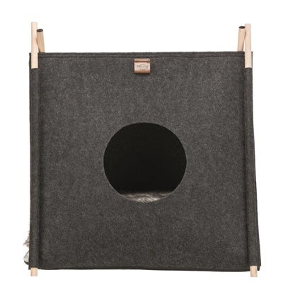 Product image of:TRIXIE KATTENMAND TENT ELFIE MET KUSSEN VILT ANTRACIET