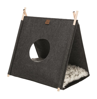 Product image of:TRIXIE KATTENMAND TENT ELFIE MET KUSSEN VILT ANTRACIET