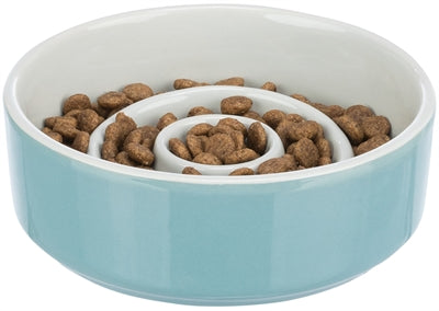 Product image of:TRIXIE VOERBAK SLOWFEEDING KERAMIEK GRIJS / BLAUW