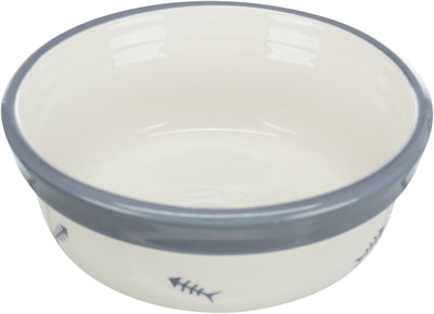 Product image of:TRIXIE VOERBAK DRINKBAK KERAMIEK WIT / BLAUWGRIJS