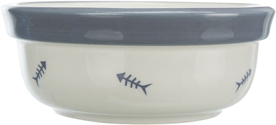 Product image of:TRIXIE VOERBAK DRINKBAK KERAMIEK WIT / BLAUWGRIJS