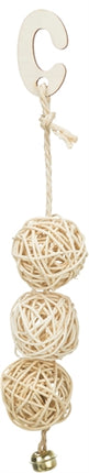 Product image of:TRIXIE 3 ROTAN BALLEN MET BEL AAN TOUW NATUREL