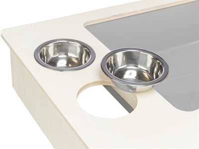 Product image of:TRIXIE VOEDERSTATION MET VOERBAK / WATERBAK / HOOIRUIF HOUT NATUREL