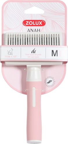 Product image of:ZOLUX ANAH SLICKERBORSTEL INTREKBAAR ROZE / WIT