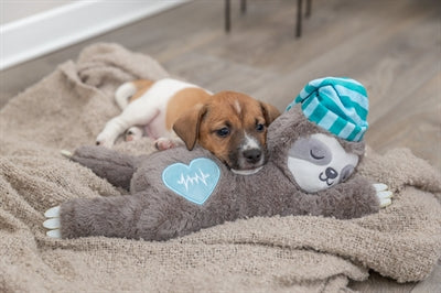 Product image of:TRIXIE PLUCHE LUIAARD GRIJS MET HEARTBEAT VOOR PUPPY