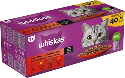 Product image of:WHISKAS MULTIPACK POUCH ADULT CLASSIC SELECTIE VLEES IN SAUS
