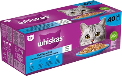 Product image of:WHISKAS MULTIPACK POUCH ADULT VIS SELECTIE IN GELEI