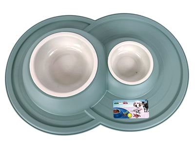 Product image of:HAPPY PET MAD ABOUT PETS VOERBAK / DRINKBAK VOLCANO DUBBEL SALIE GROEN