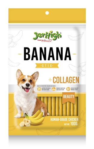 Product image of:JERHIGH BANANA STIX MET KIP EN COLLAGEEN
