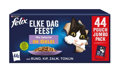 Product image of:FELIX POUCH ELKE DAG FEEST IN GELEI MIX BOX TONIJN / ZALM / RUND / KIP
