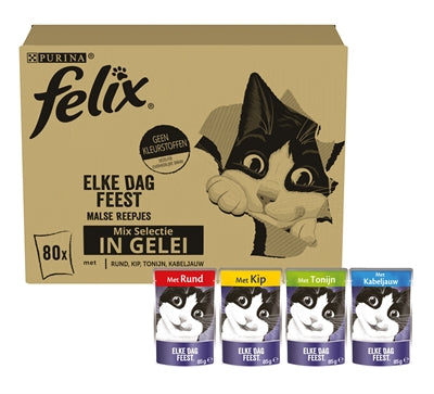 Product image of:FELIX POUCH ELKE DAG FEEST IN GELEI TONIJN / KABELJAUW / RUND / KIP