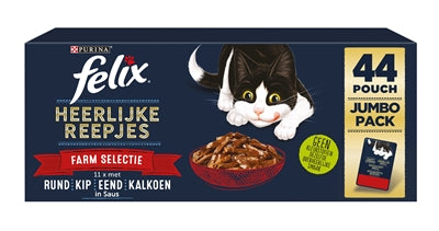 Product image of:FELIX HEERLIJKE REEPJES FARM SELECTIE RUND / KIP / EEND / KALKOEN