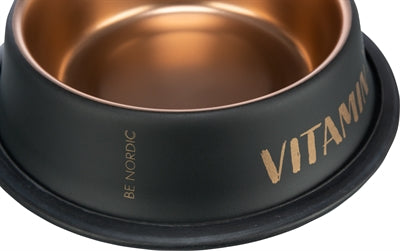 Product image of:TRIXIE BE NORDIC VOER / WATERBAK RVS / RUBBER ZWART / BRONS